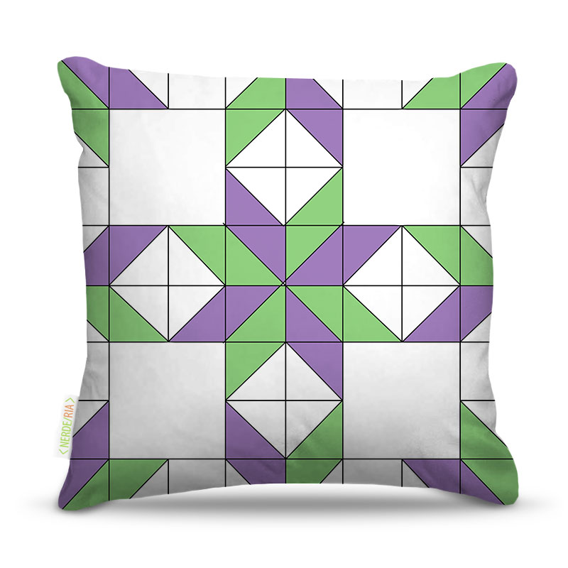 Almofada 45 x 45cm  Nerderia e Lojaria geometrica 16 colorido