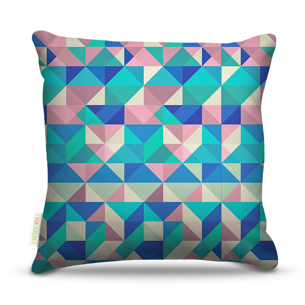 Almofada 45 x 45cm  Nerderia e Lojaria geometrica09 invertida colorido