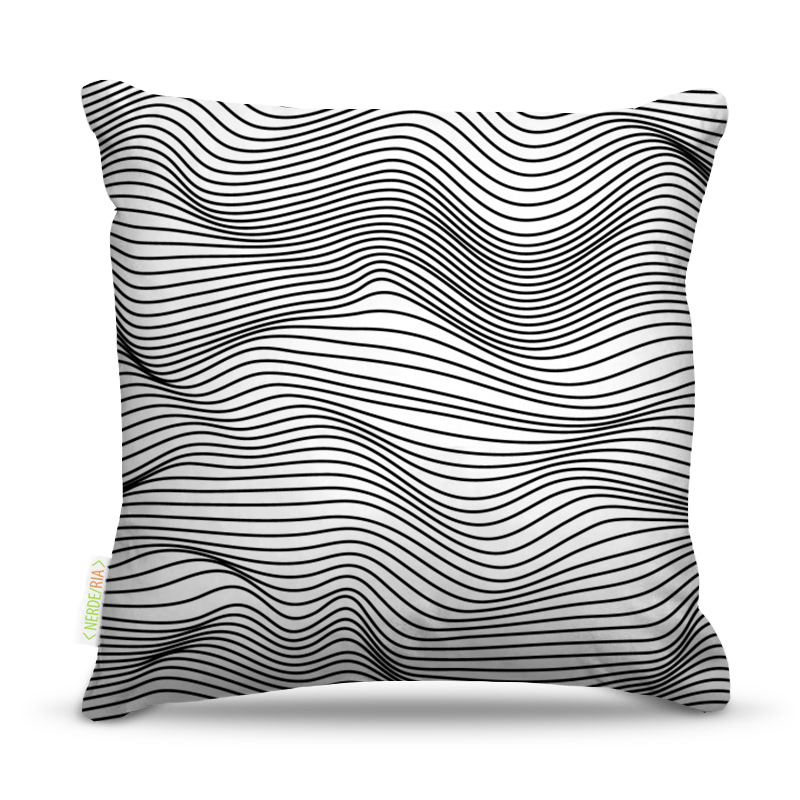 Almofada 45 x 45cm  Nerderia e Lojaria linhas 3D colorido