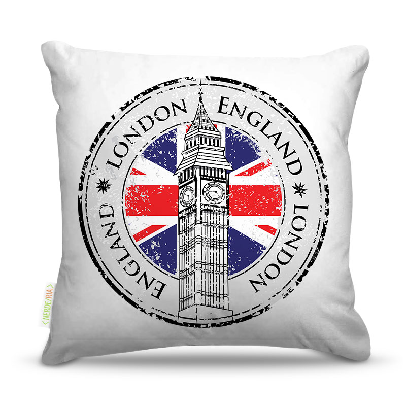 Almofada 45 x 45cm  Nerderia e Lojaria london selo colorido