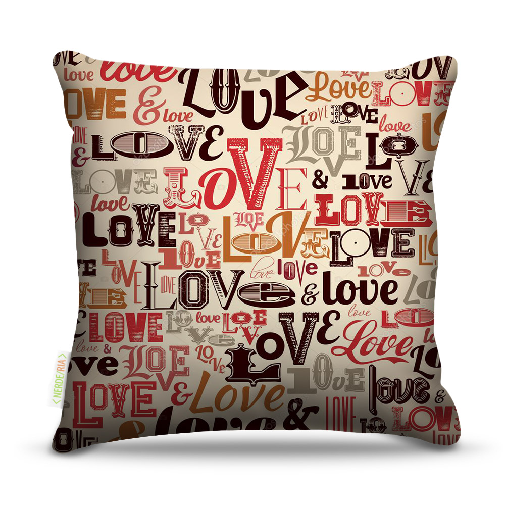 Almofada 45 x 45cm  Nerderia e Lojaria love art colorido