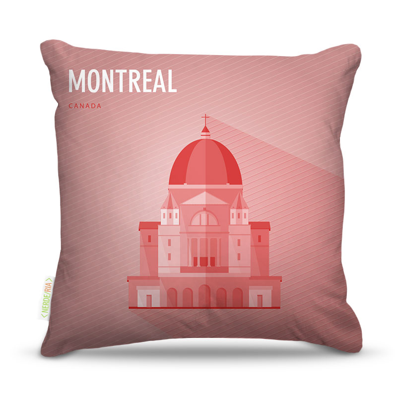 Almofada 45 x 45cm  Nerderia e Lojaria montreal vetor colorido