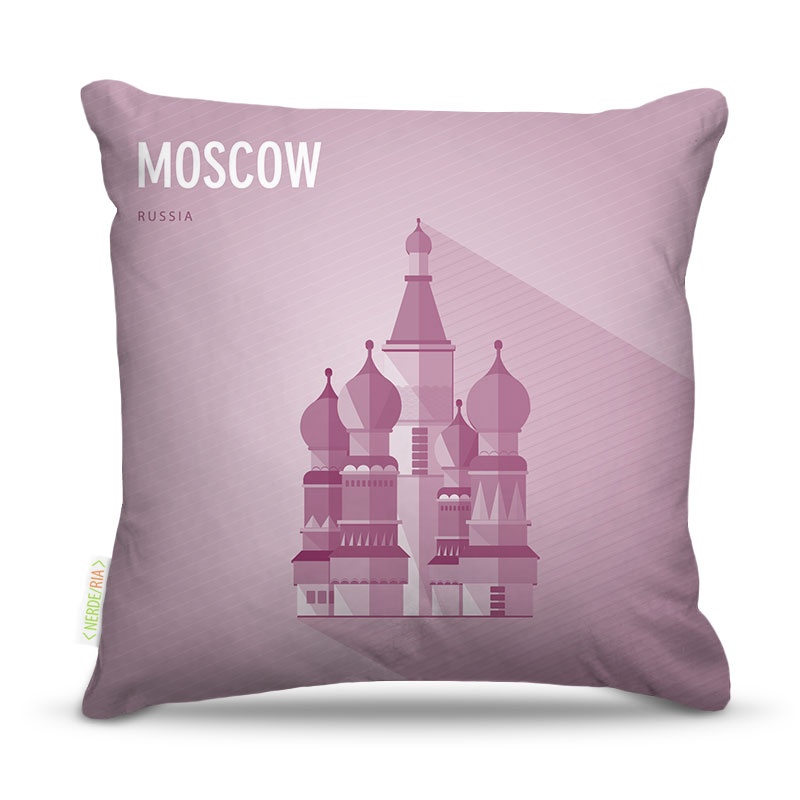Almofada 45 x 45cm  Nerderia e Lojaria moscow vetor colorido