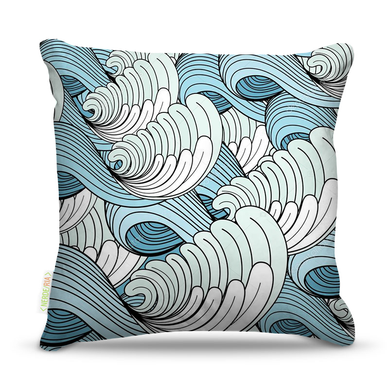 Almofada 45 x 45cm  Nerderia e Lojaria ondas 2 colorido