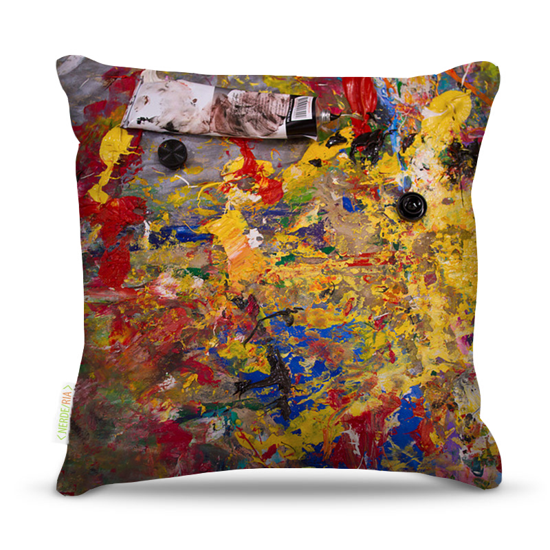 Almofada 45 x 45cm  Nerderia e Lojaria paint abstrato mistura colorido