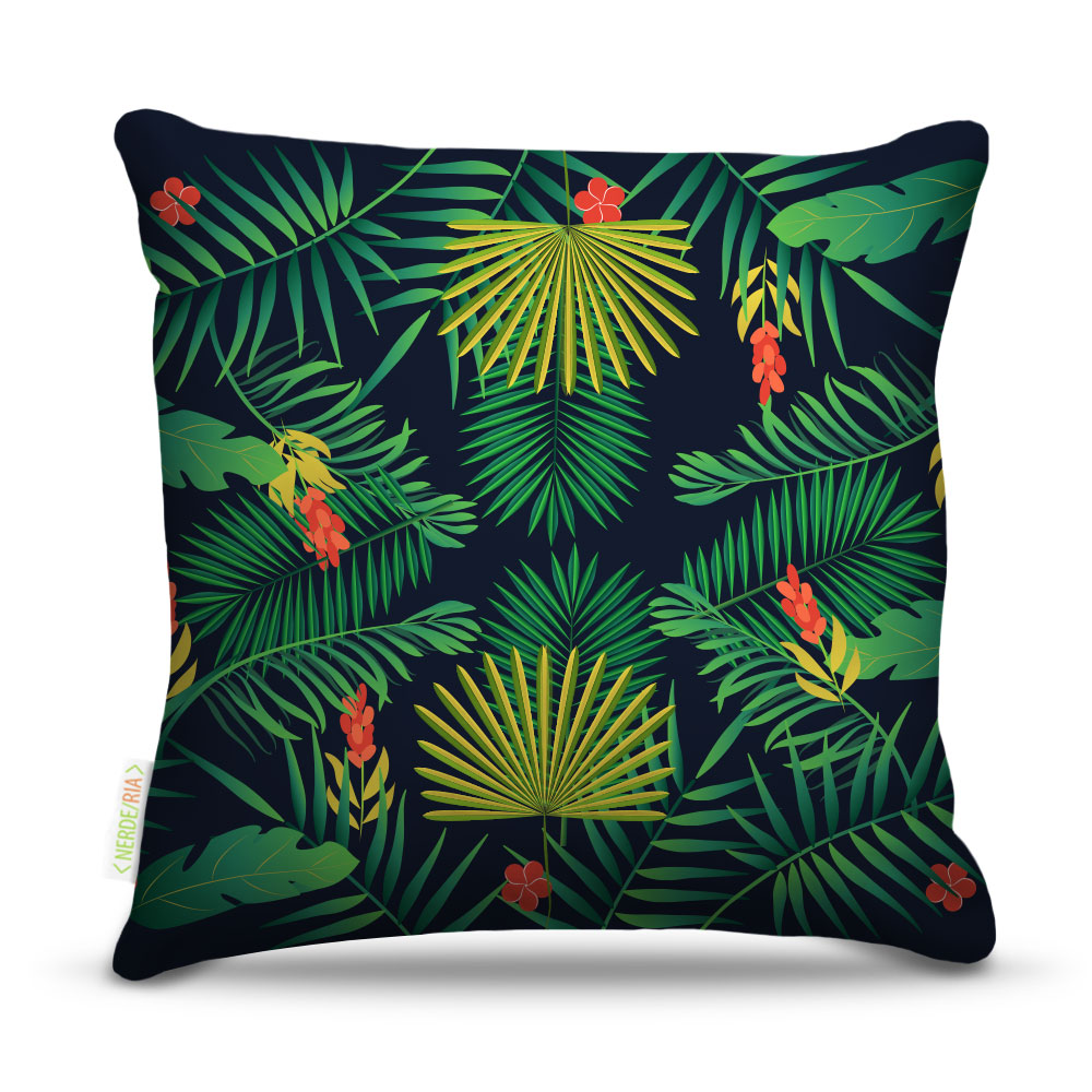 Almofada 45 x 45cm  Nerderia e Lojaria palmeiras tropicais colorido