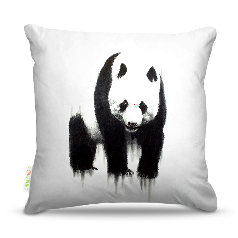 Almofada 45 x 45cm  Nerderia e Lojaria panda aquarela colorido
