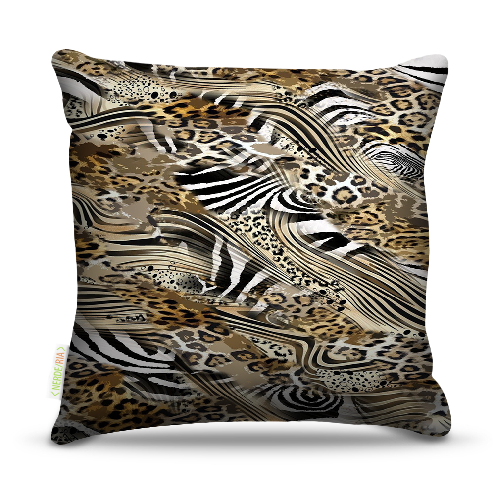 Almofada 45 x 45cm  Nerderia e Lojaria peles animais colorido