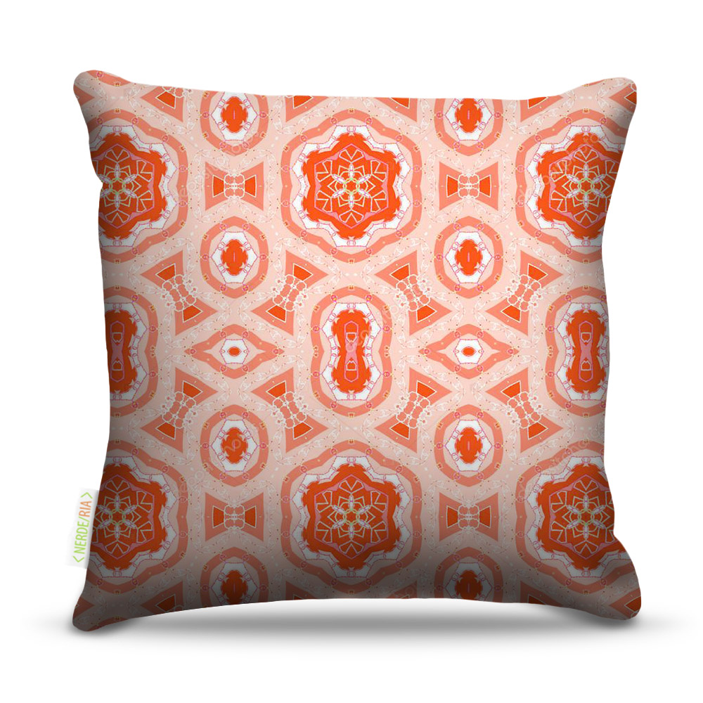Almofada 45 x 45cm  Nerderia e Lojaria textura laranja colorido