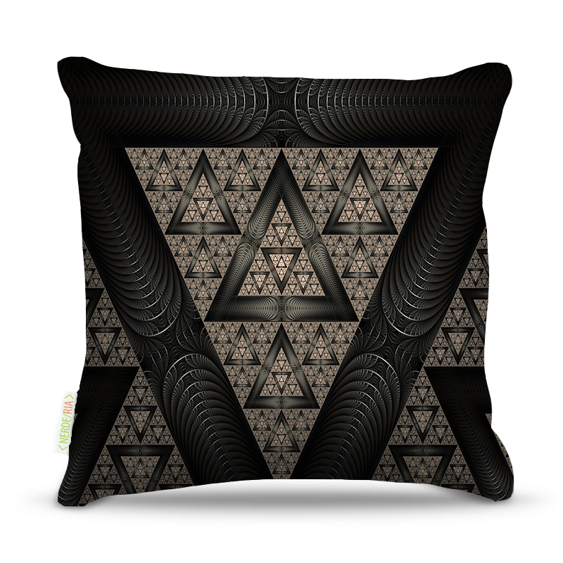 Almofada 45 x 45cm  Nerderia e Lojaria triangulos surreal negro colorido