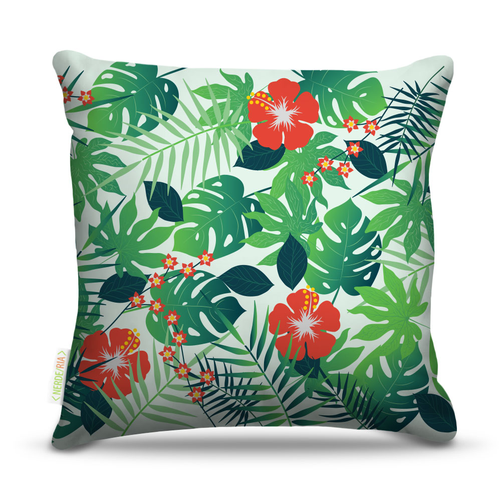 Almofada 45 x 45cm  Nerderia e Lojaria tropical colorido