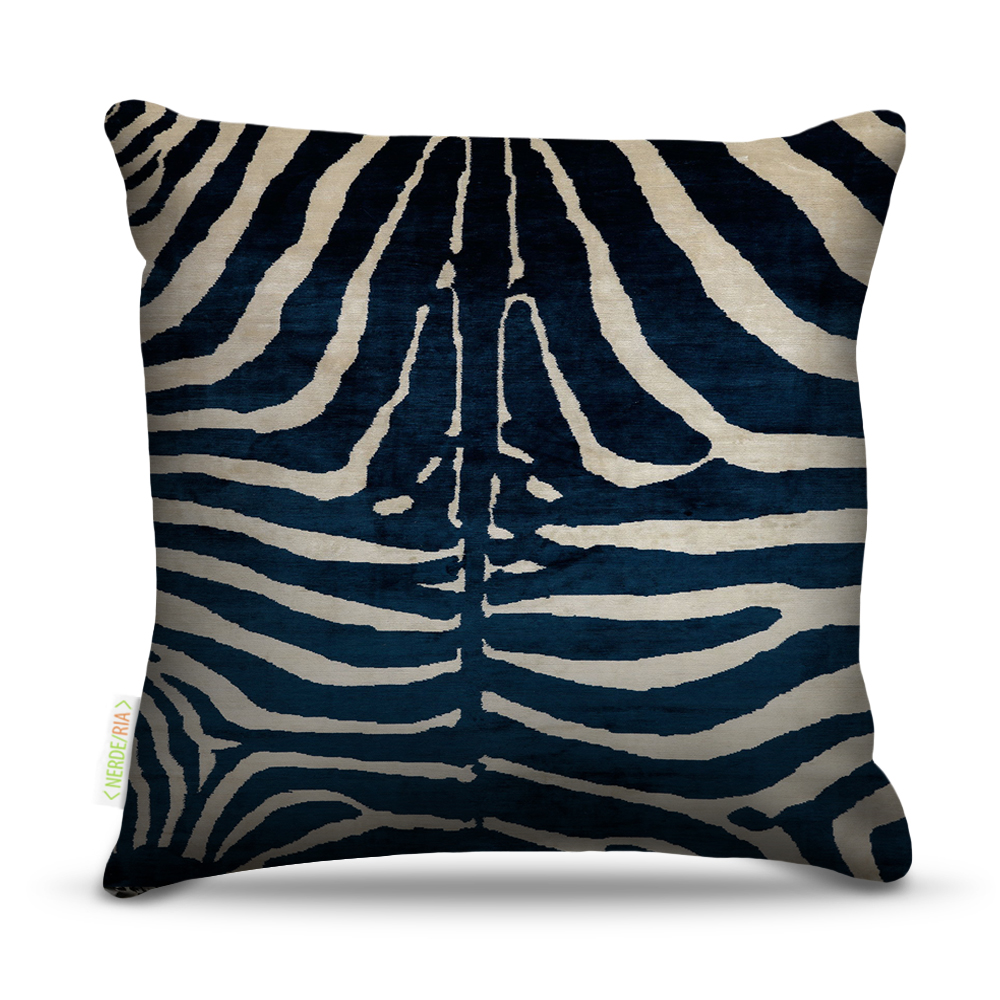 Almofada 45 x 45cm  Nerderia e Lojaria zebra azul colorido