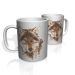 Caneca De Porcelana Nerderia e Lojaria WOLF aquarela colorido
