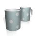 Caneca De Porcelana Nerderia e Lojaria azul bolas brancas colorido