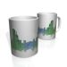 Caneca De Porcelana Nerderia e Lojaria city aquarela colorido