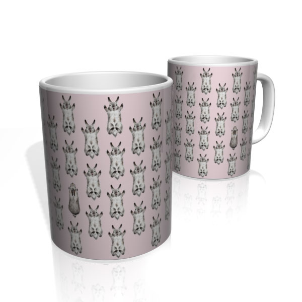 Caneca De Porcelana Nerderia e Lojaria coelhos colorido