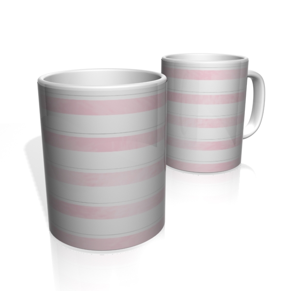 Caneca De Porcelana Nerderia e Lojaria faixas rosa claro  colorido
