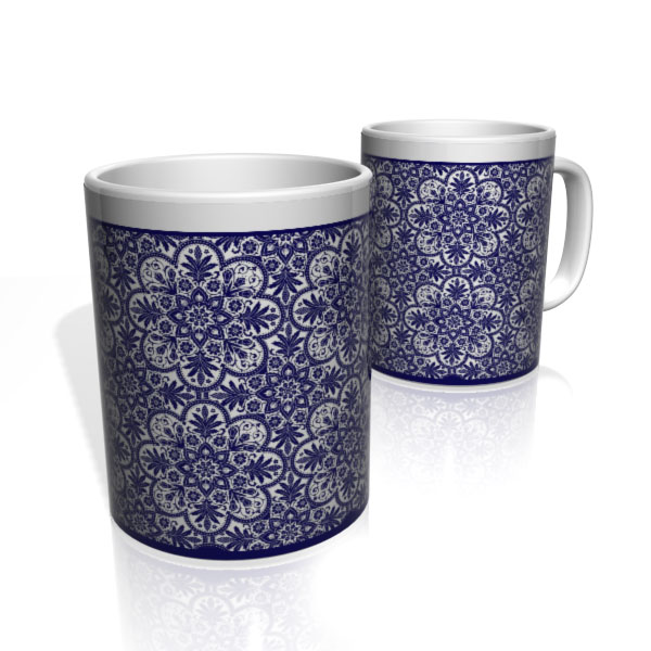 Caneca De Porcelana Nerderia e Lojaria flor azul colorido