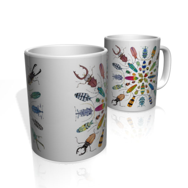 Caneca De Porcelana Nerderia e Lojaria insects 3 colorido
