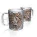 Caneca De Porcelana Nerderia e Lojaria leão surreal  colorido