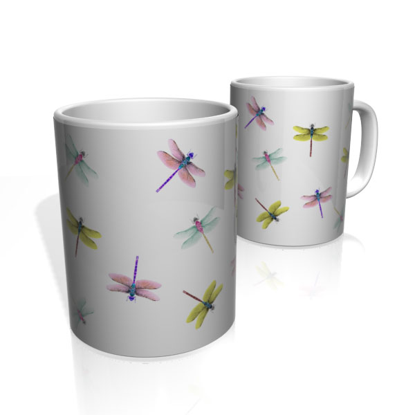 Caneca De Porcelana Nerderia e Lojaria libelula colorido