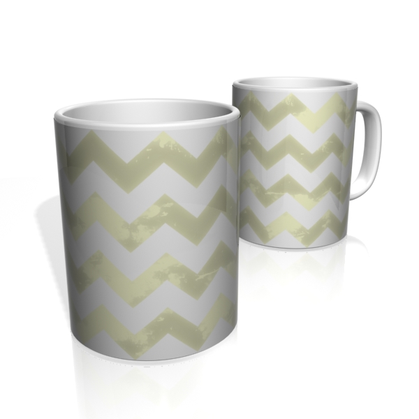 Caneca De Porcelana Nerderia e Lojaria linha zigzag amarelo colorido