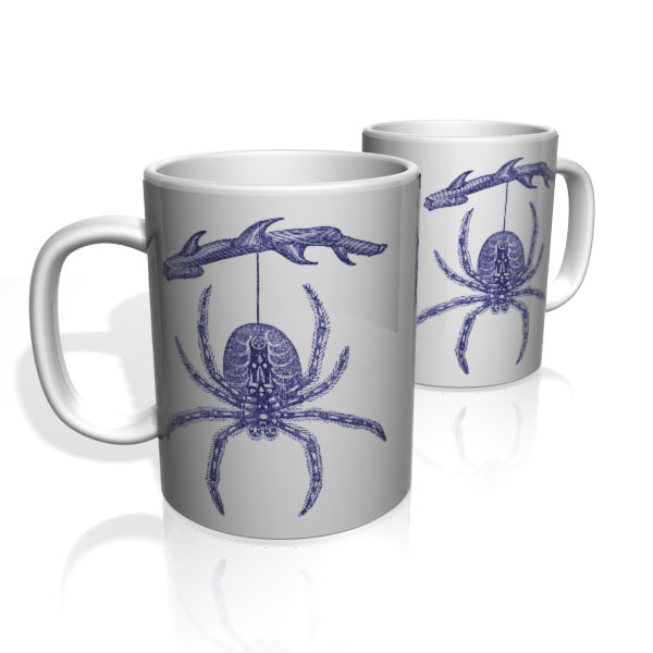 Caneca De Porcelana Nerderia e Lojaria spider blue colorido