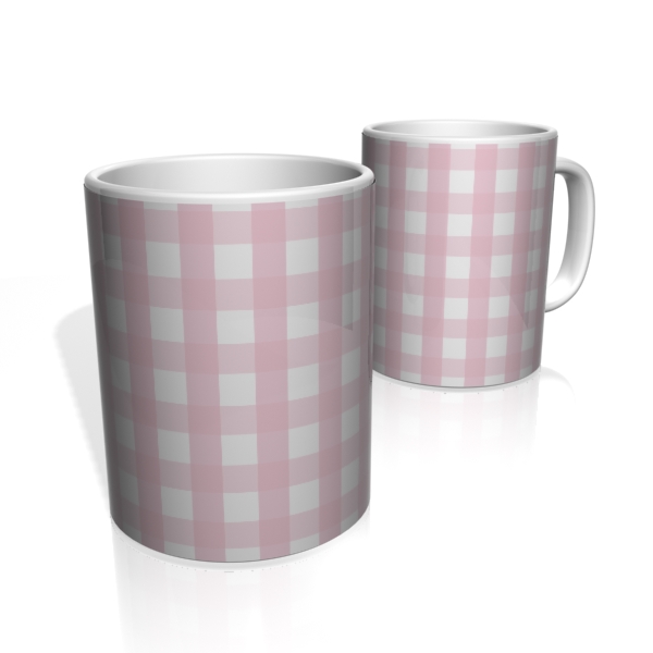 Caneca De Porcelana Nerderia e Lojaria xadrez rosa  colorido