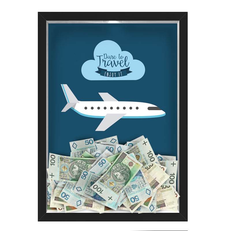 QUADRO CAIXA COFRE 33x43 cm NERDERIA E LOJARIA viagens dare to travel preto