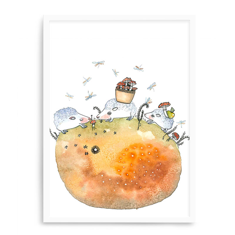 Quadro 23X33 Branco Porco Espinho Maneiro
