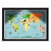 Quadro Caixa MAPA 33x43 cm (Com Led) Lojaria e Nerderia. viagens lugares ilustrados preto