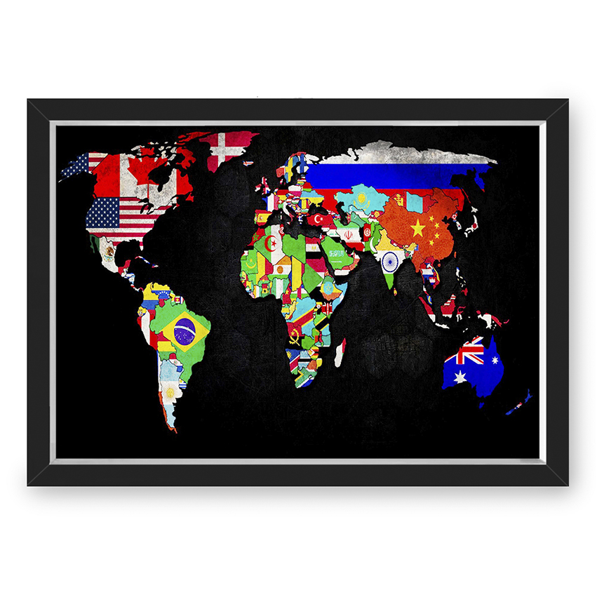 Quadro Caixa Mapa Marque Suas Viagens Com Tachinhas Com Led