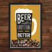 Quadro Caixa Porta Tampinha Cerveja Beer Makes Everything Better