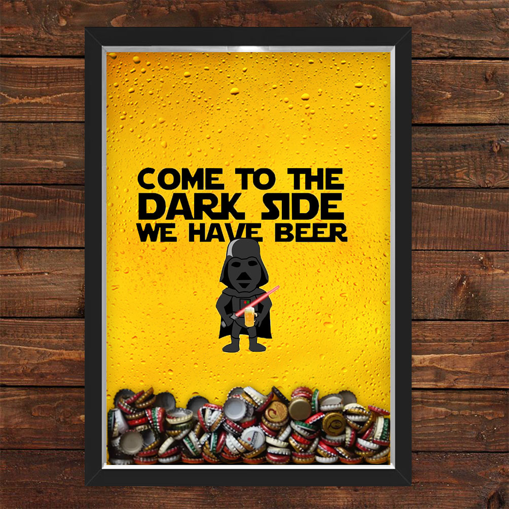 Quadro Caixa Porta Tampinha Cerveja Beer Side