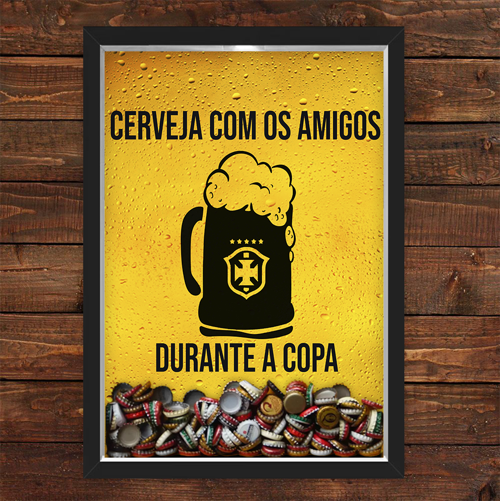 Quadro Caixa Porta Tampinha Cerveja Cerveja Copa