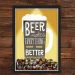 Quadro Caixa Porta Tampinha Cerveja Com Led Beer Makes Everything Better