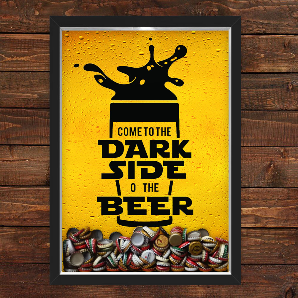 Quadro Caixa Porta Tampinha Cerveja Come To The Beer Side