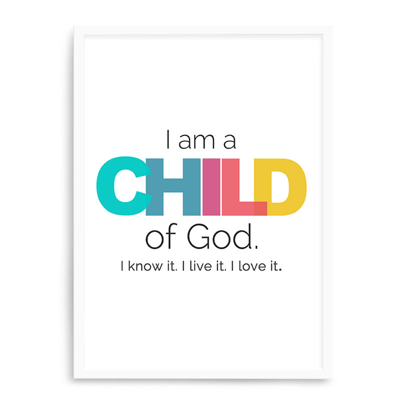 Quadro Decorativo 23x33cm Nerderia e Lojaria branco child of god colors branco