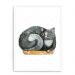 Quadro Decorativo 23x33cm Nerderia e Lojaria branco gato zoiudo branco