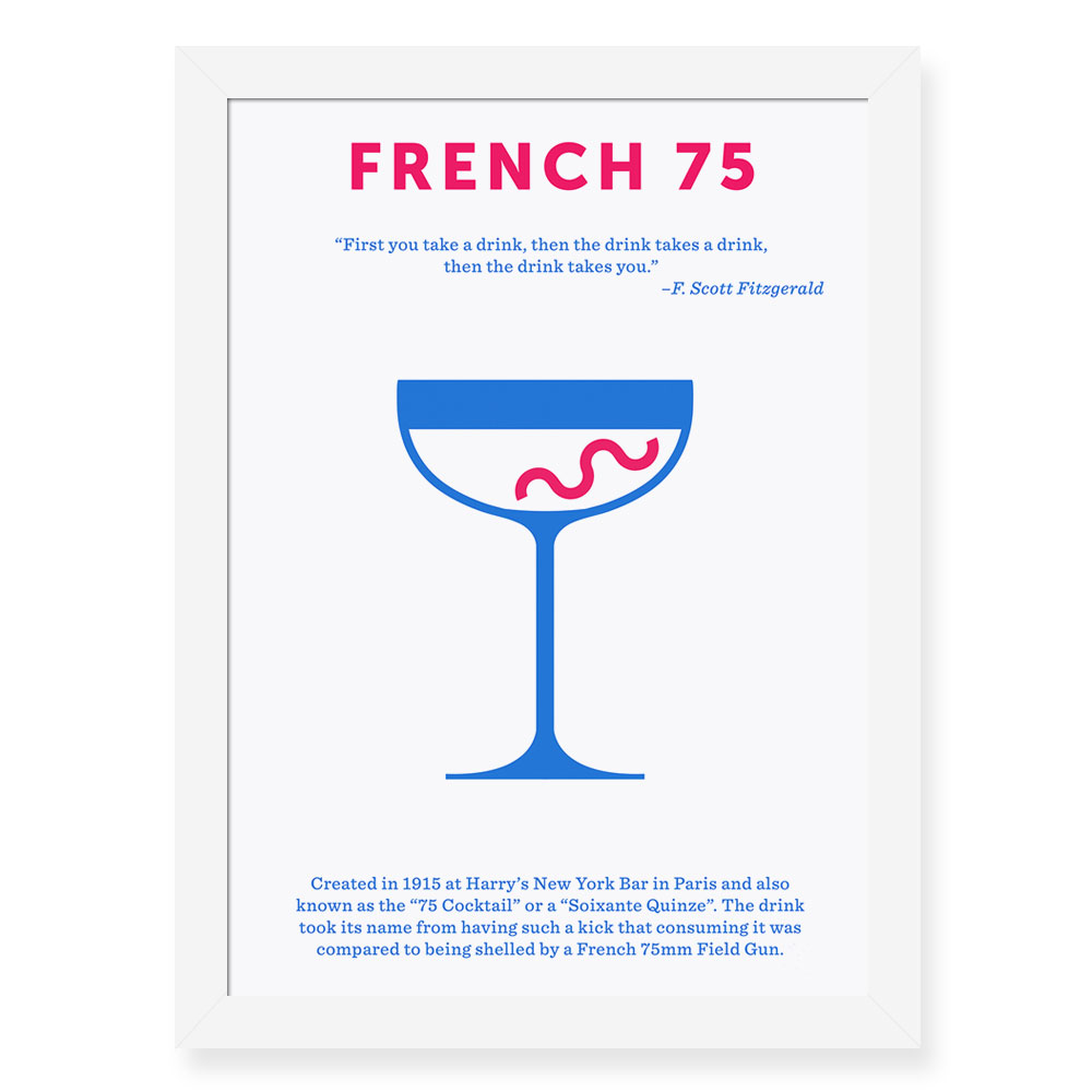 Quadro Decorativo 23x33cm Nerderia e Lojaria drinks french preto