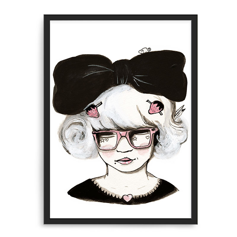 Quadro Decorativo 33x43cm Nerderia e Lojaria jovem idosa preto