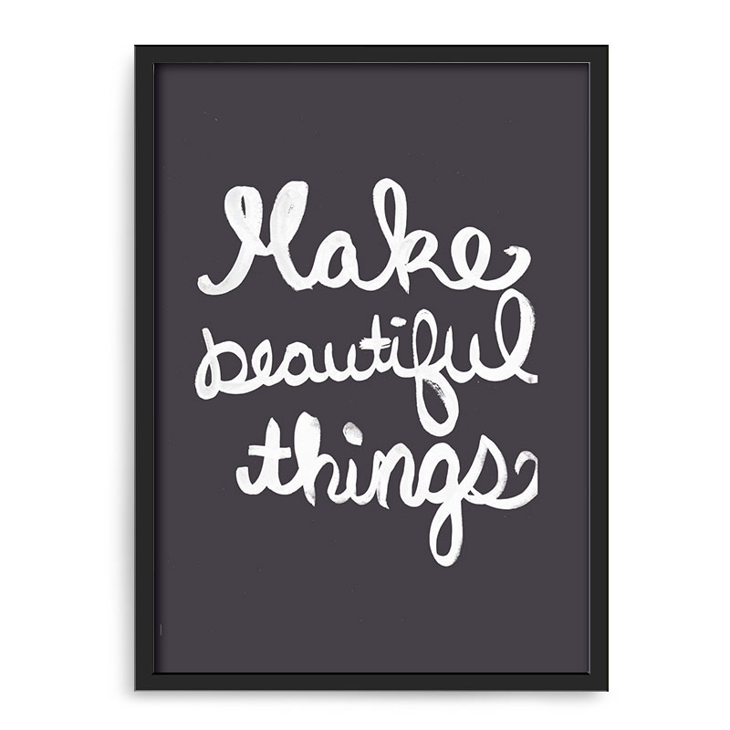 Quadro Decorativo 33x43cm Nerderia e Lojaria make beautful thinks preto