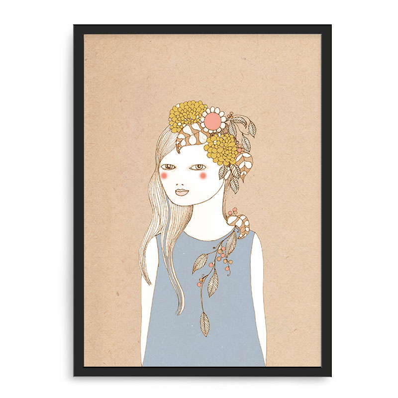 Quadro Decorativo 33x43cm Nerderia e Lojaria mocinha meiga preto
