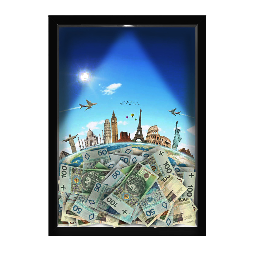 Quadro Decorativo Viagens Nerderia -Iluminação Led