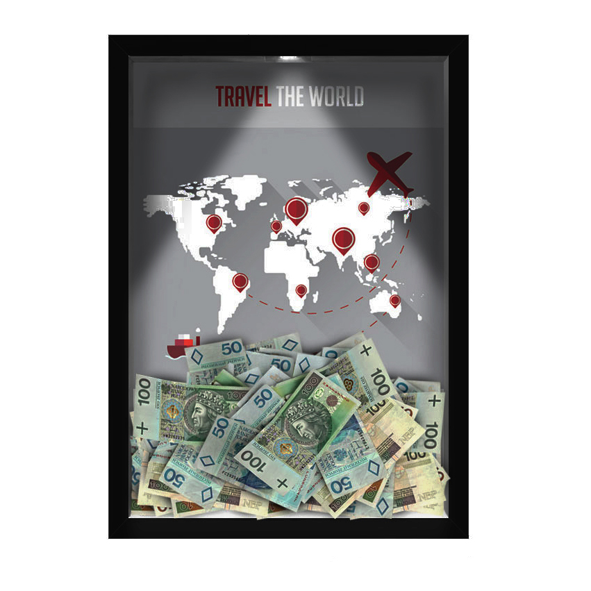 Quadro Decorativo Viagens Nerderia -Iluminação Led
