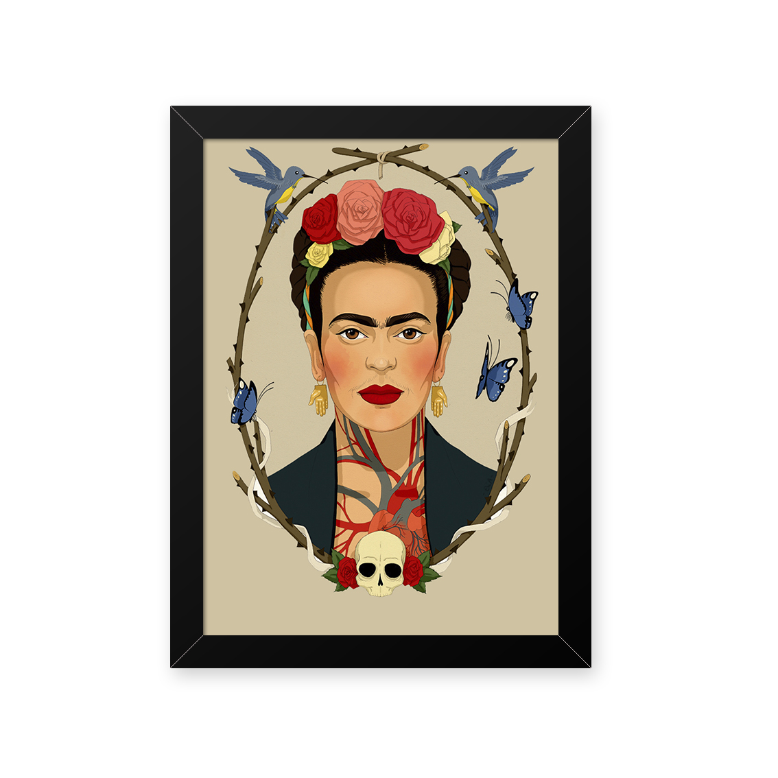 Quadro Frida Caveira 33X43cm