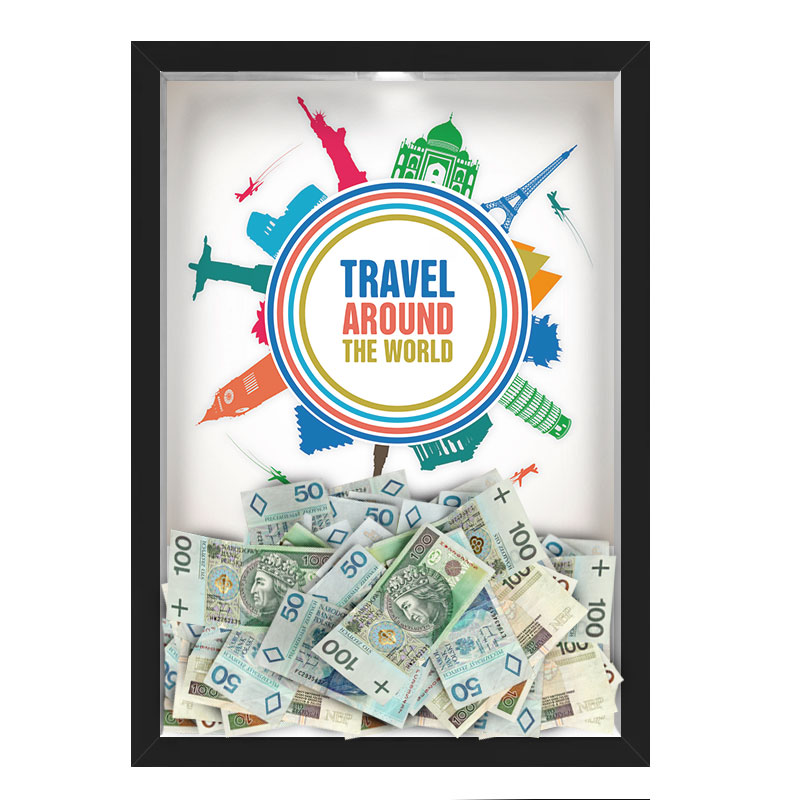 Quadro mapa  33x43 cm NERDERIA E LOJARIA viagens around the world preto