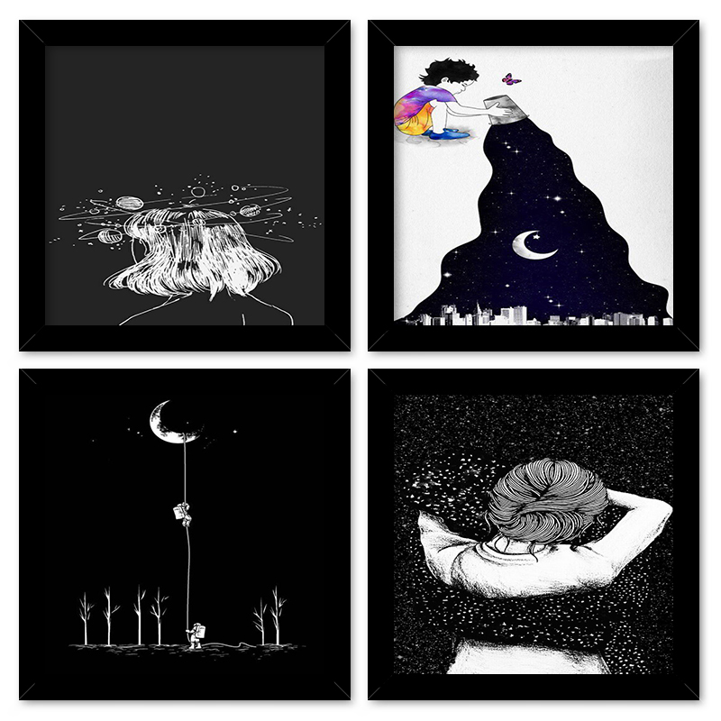 Quadros 20X20 (4 Uni) Nerderia Comidas Desenho