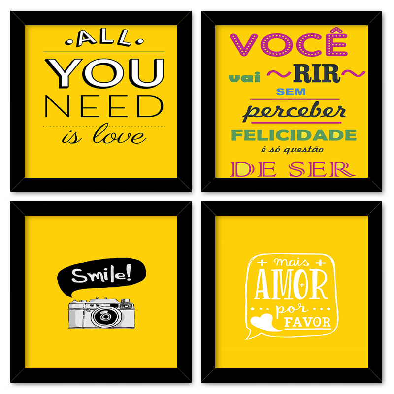 Quadros 20X20 (4 Uni) Nerderia Cupcakes Halloween