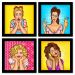 Quadros 20X20 (4 Uni) Nerderia Cupcakes Ilustracao